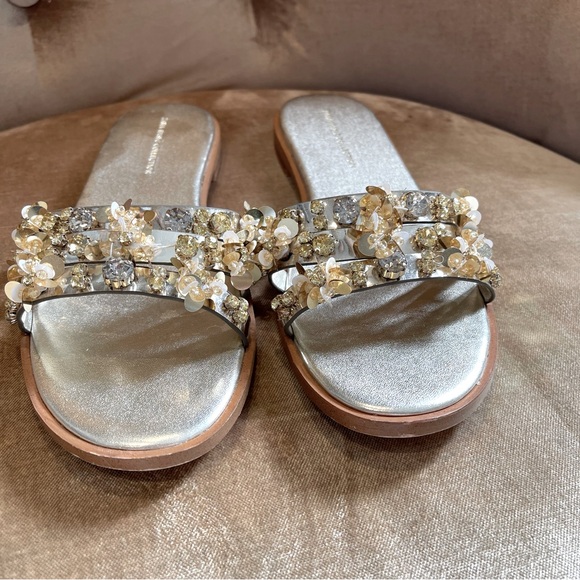 EUC Zara Gold-Tone Embellished Sandals Size 37 | 24 CM Length | 9-1/2 inches - Picture 5 of 8